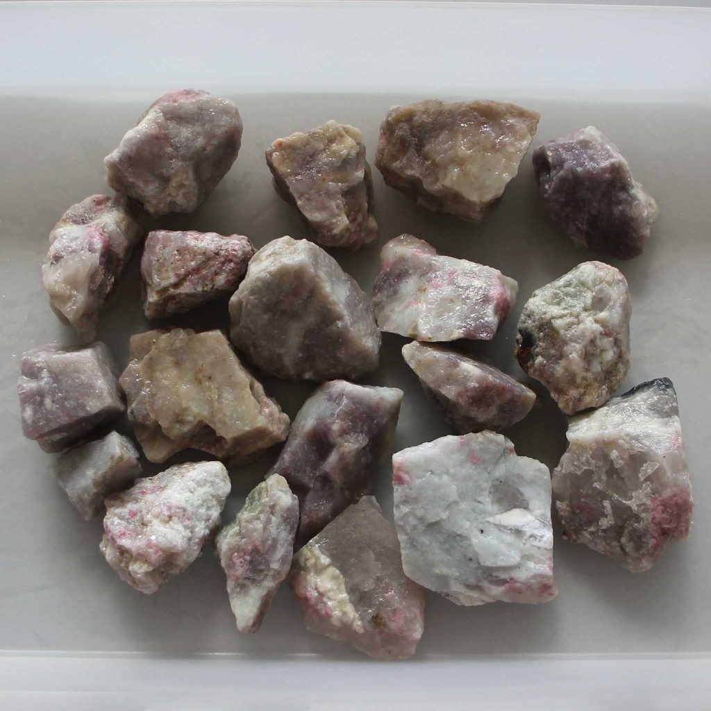 Quartz With Pink Tourmaline Rough 30/50mm A/B