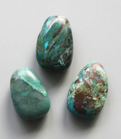 Chrysocolla Hand Peru Tumble Pendant With Cross Hole 2.5mm 0.8-1.2 inch (2.2-3cm) A/B