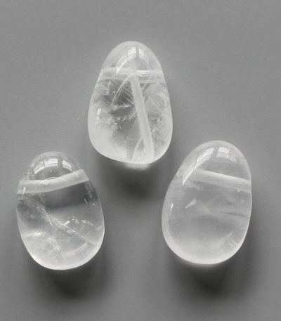 Girasol Milky Quartz Tumble Pendant With Cross Hole 2.5mm 0.8-1.2 inch (2.2-3cm) A/A+