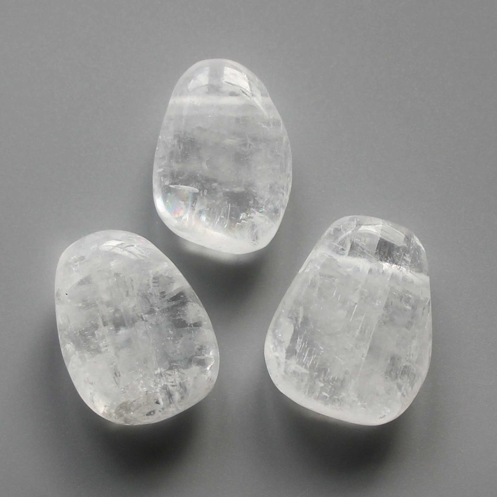 White Calcite Tumble Pendant With Cross Hole 2.5mm 0.8-1.2 inch (2.2-3cm) A