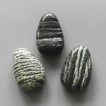Zebra Green Jasper Tumble Pendant With Cross Hole 2.5mm 0.8-1.2 inch (2.2-3cm) A