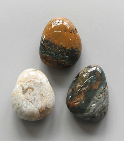 Ocean Jasper Tumble Pendant With Cross Hole 2.5mm 0.8-1.2 inch (2.2-3cm) A/B