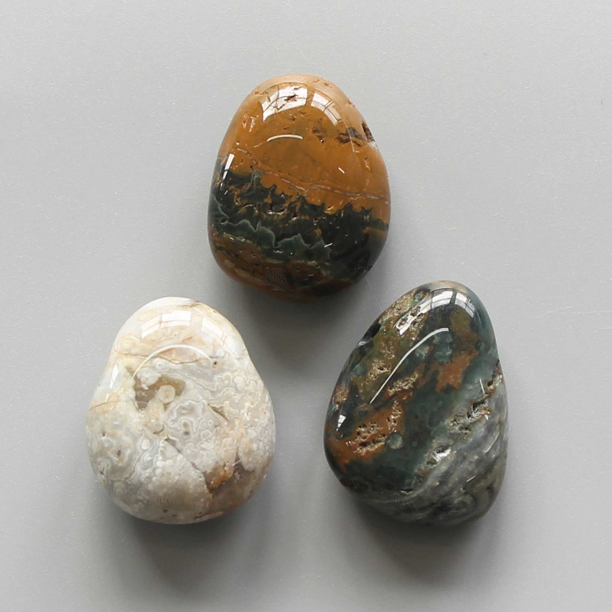 3b5868d2b759a63372ae36c075ea18f9-1 Ocean Jasper Tumble Pendant With Cross Hole 2.5mm 0.8-1.2 inch (2.2-3cm) A/B