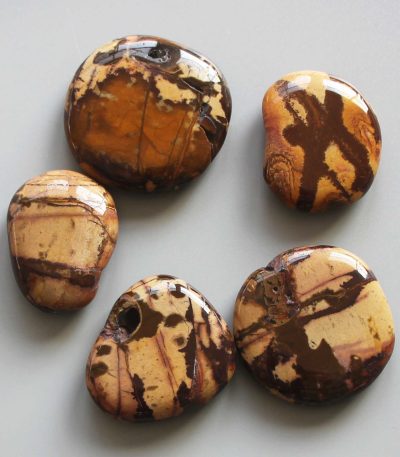 Yellow Nguni Jasper Smooth Stone 1.6 inch (0.8-1 x 3.5-4.5cm) A/B