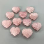 Rose Quartz Double Skull in Heart Shape P 1.8 inch (4.5cm) A