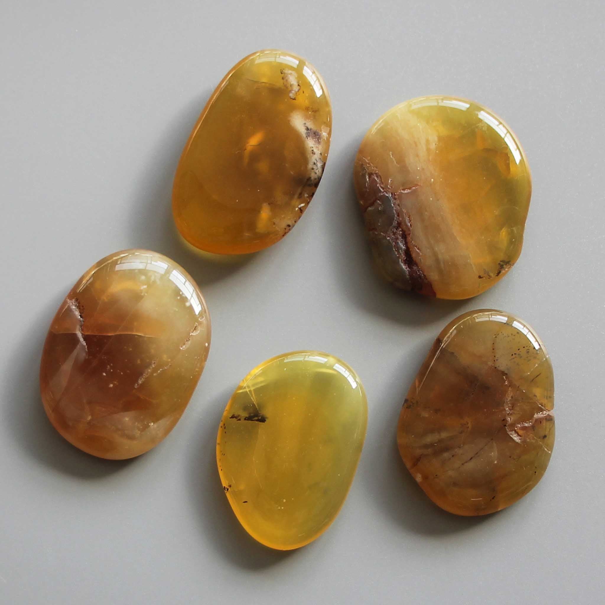 3ccc6c35d86ba4d4dd2feb252e629183 Yellow Opal Smooth Stone 1.6 inch (0.8-1 x 3.5-4.5cm) A/A+