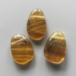 Yellow Fluorite Tumble Pendant With Cross Hole 2.5mm 0.8-1.2 inch (2.2-3cm) A/A+