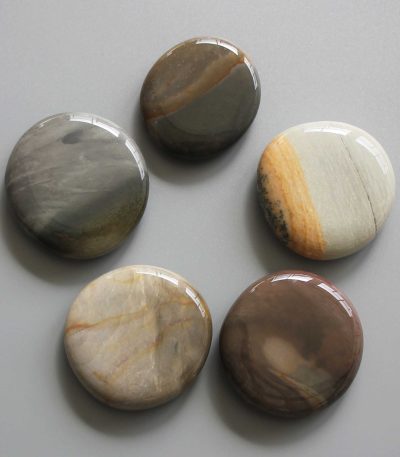 Polychrome Jasper Smooth Stone 1.6 inch (0.8-1 x 3.5-4.5cm) A/B