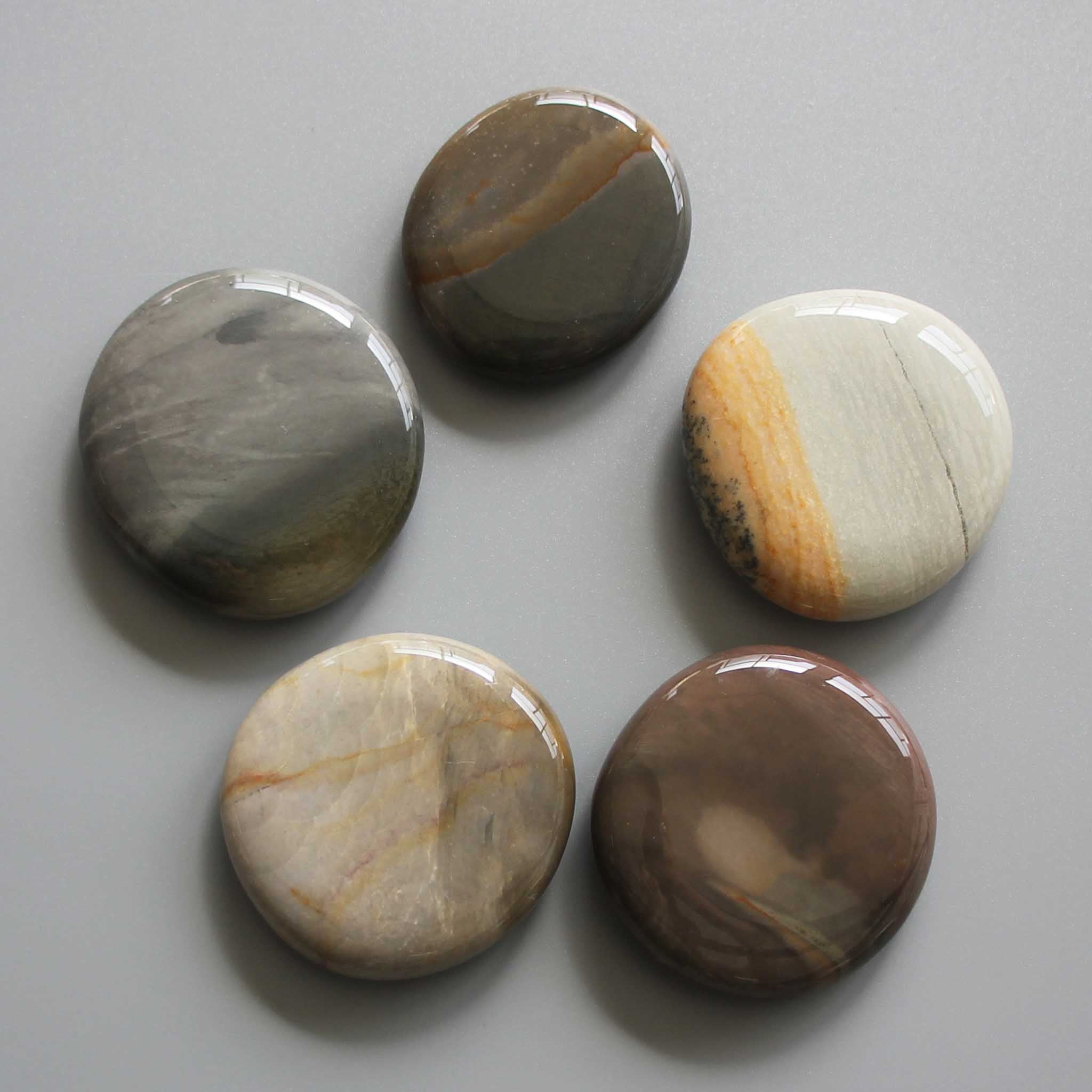 3f7b72a1a62abc632507d8542ecb9067 Polychrome Jasper Smooth Stone 1.6 inch (0.8-1 x 3.5-4.5cm) A/B