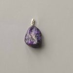 Charoite Free Form Tumble Pendant With Silver 18-25mm A