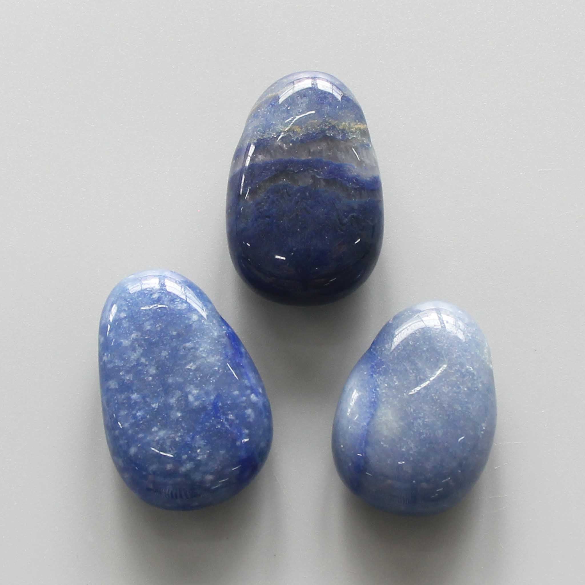 4145f3f61b886995f29d7a5ddaa21222-1 Blue Quartz Tumble Pendant With Cross Hole 2.5mm 0.8-1.2 inch (2.2-3cm) A