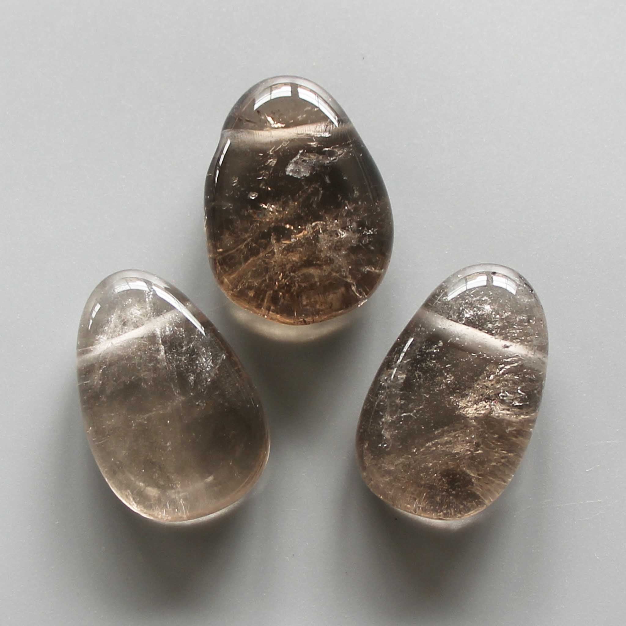 41d1064340566f05a66ab837ef0704dd-1 Smoky Quartz Tumble Pendant With Cross Hole 2.5mm 0.8-1.2 inch (2.2-3cm) A