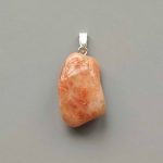Sun Stone Free Form Tumble Pendant With Metal M004 18-25mm A