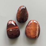 Red Tiger Eye Tumble Pendant With Cross Hole 2.5mm 0.8-1.2 inch (2.2-3cm) A/B