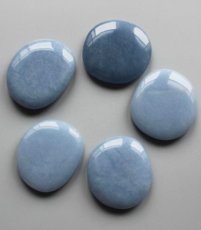 Angelite Smooth Stone 1.6 inch (0.8-1 x 3.5-4.5cm) A+/AA