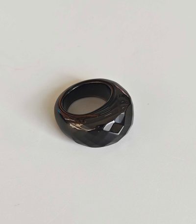 Black Obsidian Faceted Ring C 15x28x31mm A