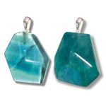 Blue Fluorite Flat tumble with silver 25-30mm A/A+