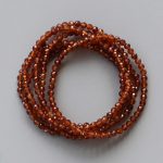 Orange Garnet Faceted Round Bracelet 4mm A+/AA