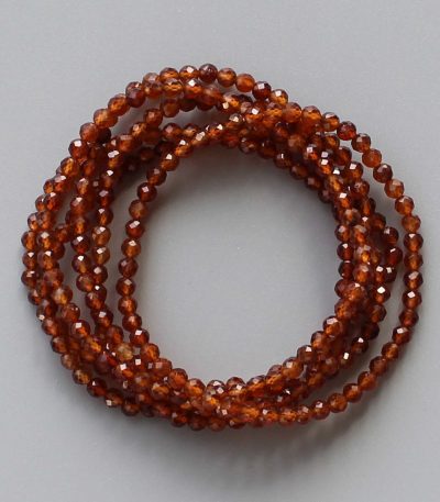 Orange Garnet Faceted Round Bracelet 4mm A+/AA
