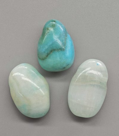 Aragonite Blue China Dyed Tumble Pendant With Cross Hole 2.5mm 0.8-1.2 inch (2.2-3cm) A/B