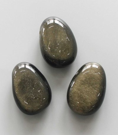 Golden Obsidian Tumble Pendant With Cross Hole 2.5mm 0.8-1.2 inch (2.2-3cm) A