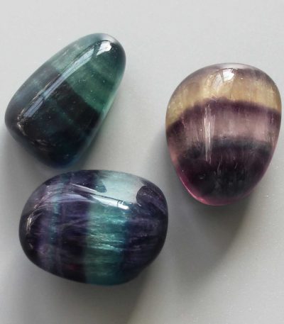 Blue Purple Rainbow Fluorite Tumble Stone 1 inch (2-3cm) AA