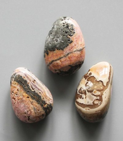 Rhodocrosite Argentina Tumble Pendant With Cross Hole 2.5mm 0.8-1.2 inch (2.2-3cm) A/B