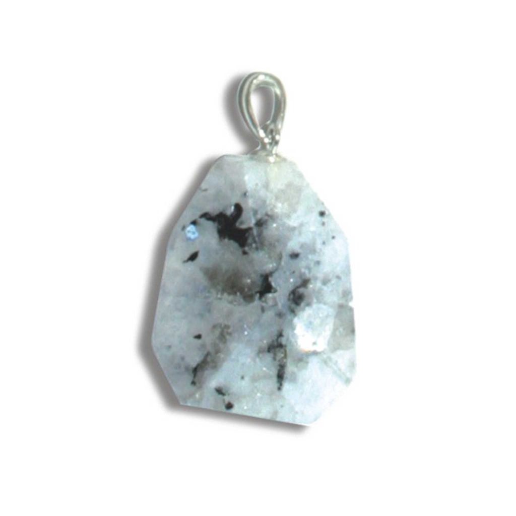 Moonstone With Spark Blue Color Flat tumble with silver 25-30mm A