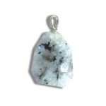 Moonstone With Spark Blue Color Flat tumble with silver 25-30mm A