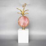 Rose Quartz Marble & Copper Decoration 1#(8x8x30cm) A