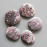 Quartz With Pink Tourmaline Smooth Stone 1.6 inch (0.8-1 x 3.5-4.5cm) A/A+