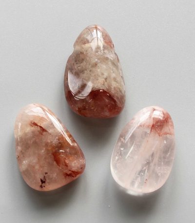 Red Hematoid Quartz Tumble Pendant With Cross Hole 2.5mm 0.8-1.2 inch (2.2-3cm) A/B