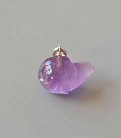 Amethyst Whale P Pendant With Silver 18-22mm A/A+