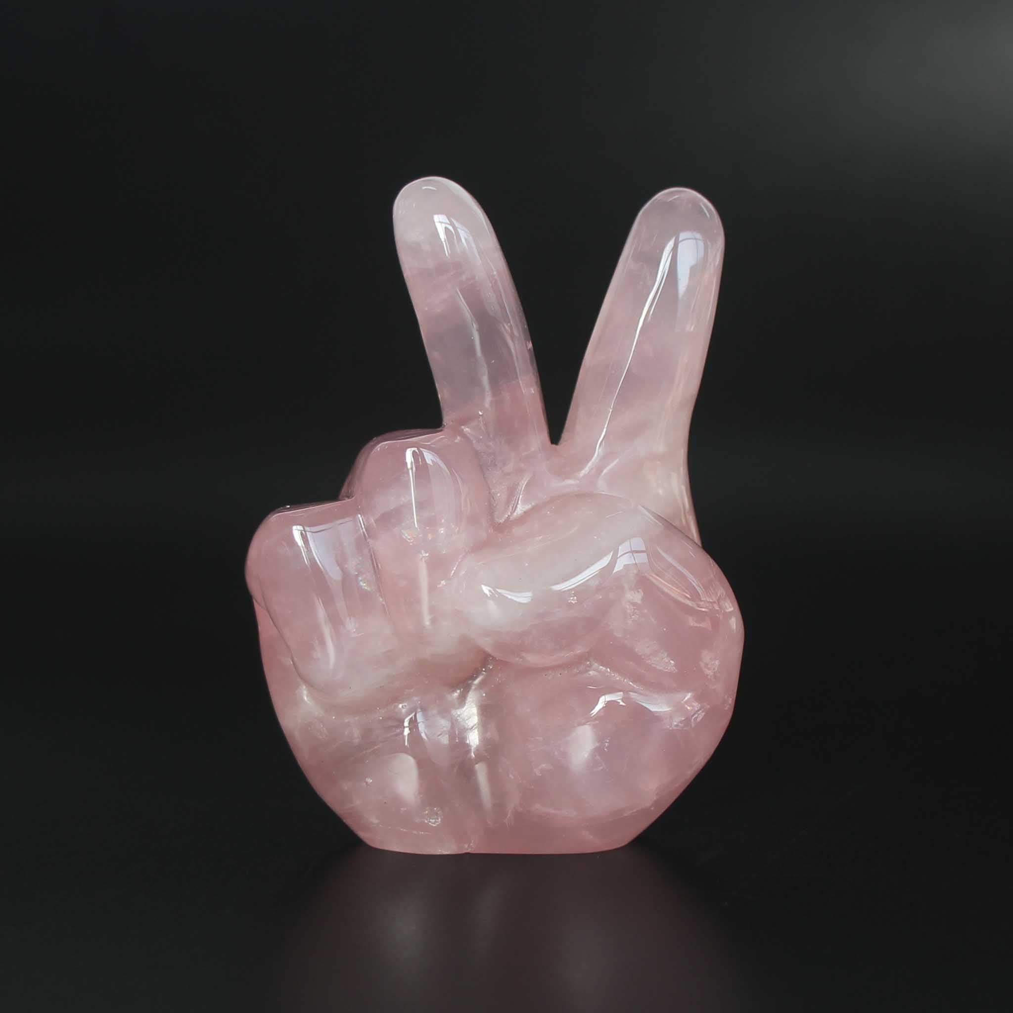 570b2f4aa972130ec87ab596d419506e Rose Quartz Victory Sign 3.2 inch (8cm) A/A+