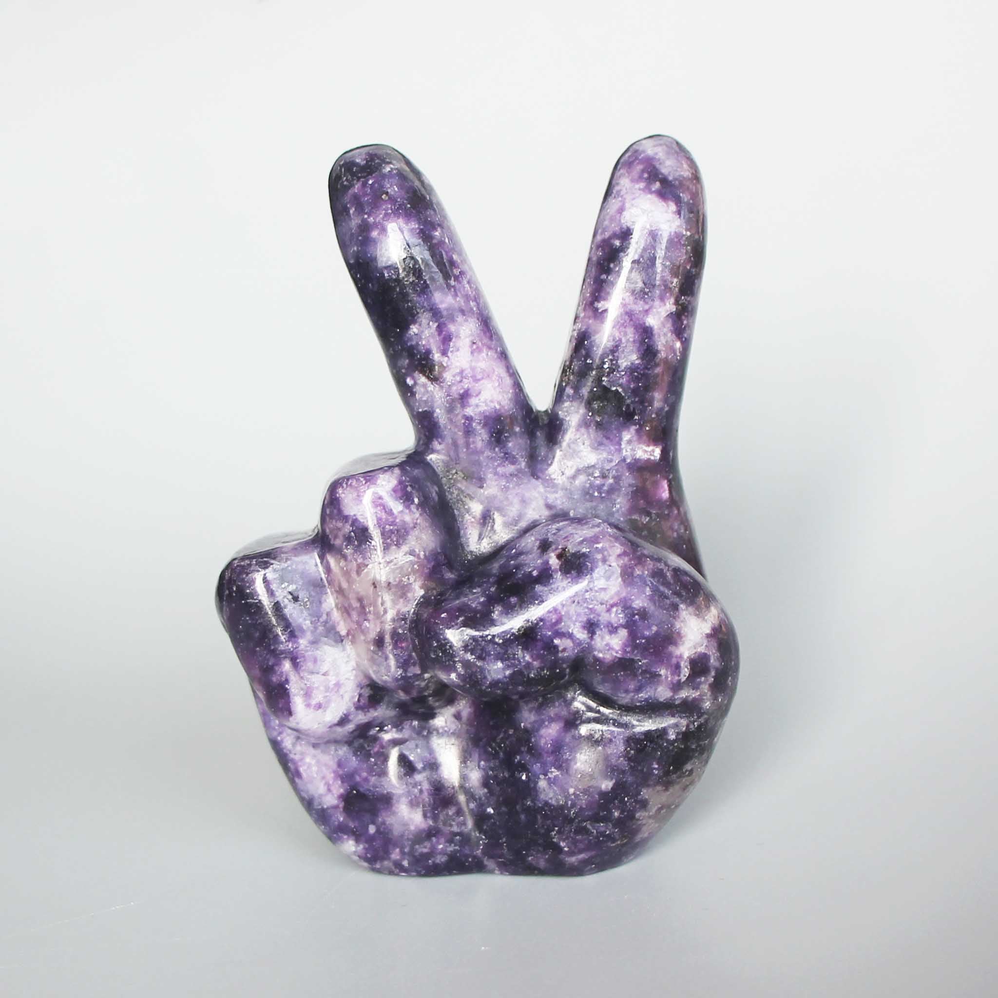 57cd55be034a97049672f79d5444ffc8 Lepidolite Af Victory Sign 3.2 inch (8cm) A+/AA