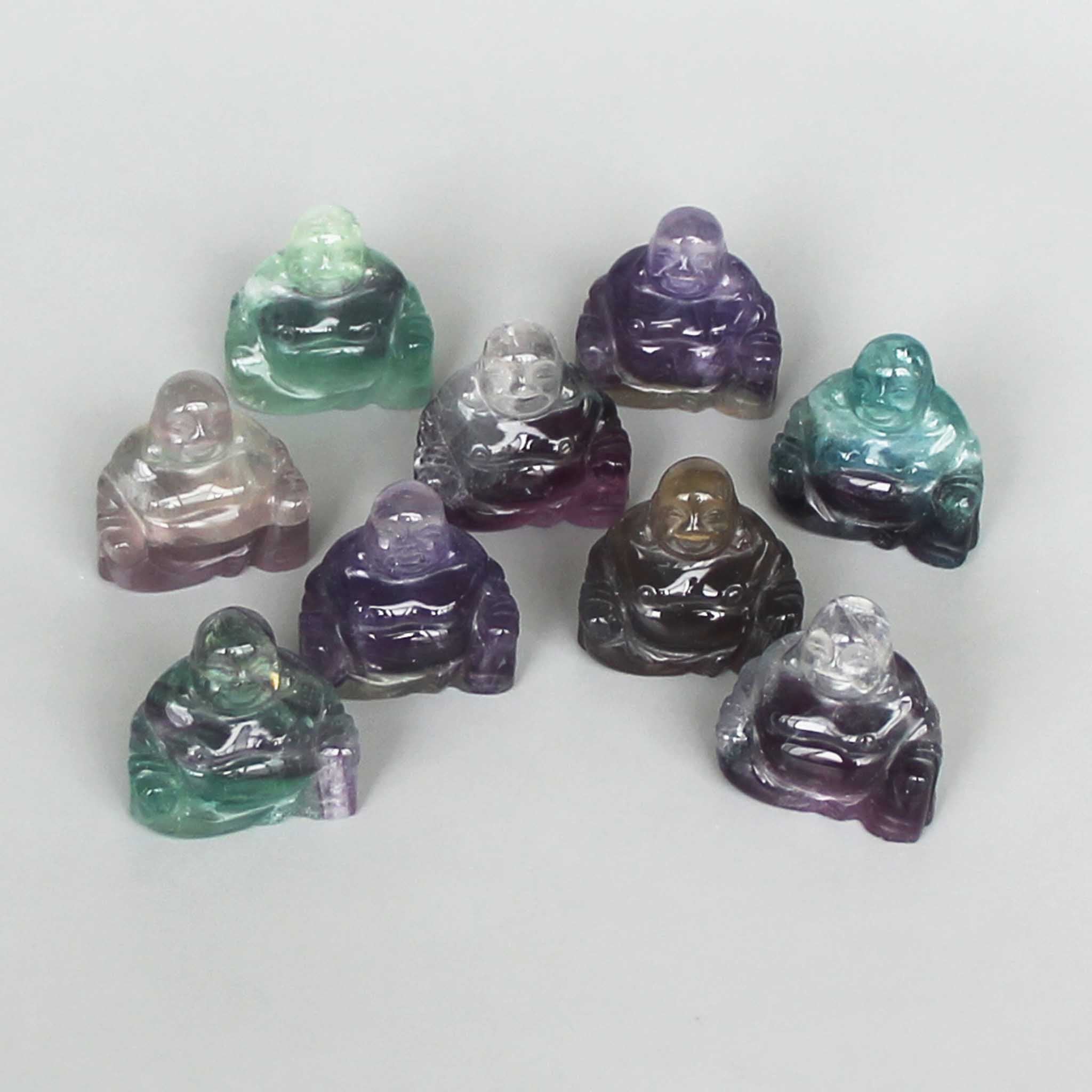 58a02cc287bb0f108daa569b4c77549c-1 Rainbow Fluorite Buddha P 1.5 inch (3.8cm) A/A+