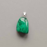 Malachite Free Form Tumble Pendant With Metal M004 18-25mm A