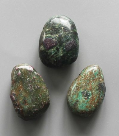 Ruby Fuchsite Tumble Pendant With Cross Hole 2.5mm 0.8-1.2 inch (2.2-3cm) A/B