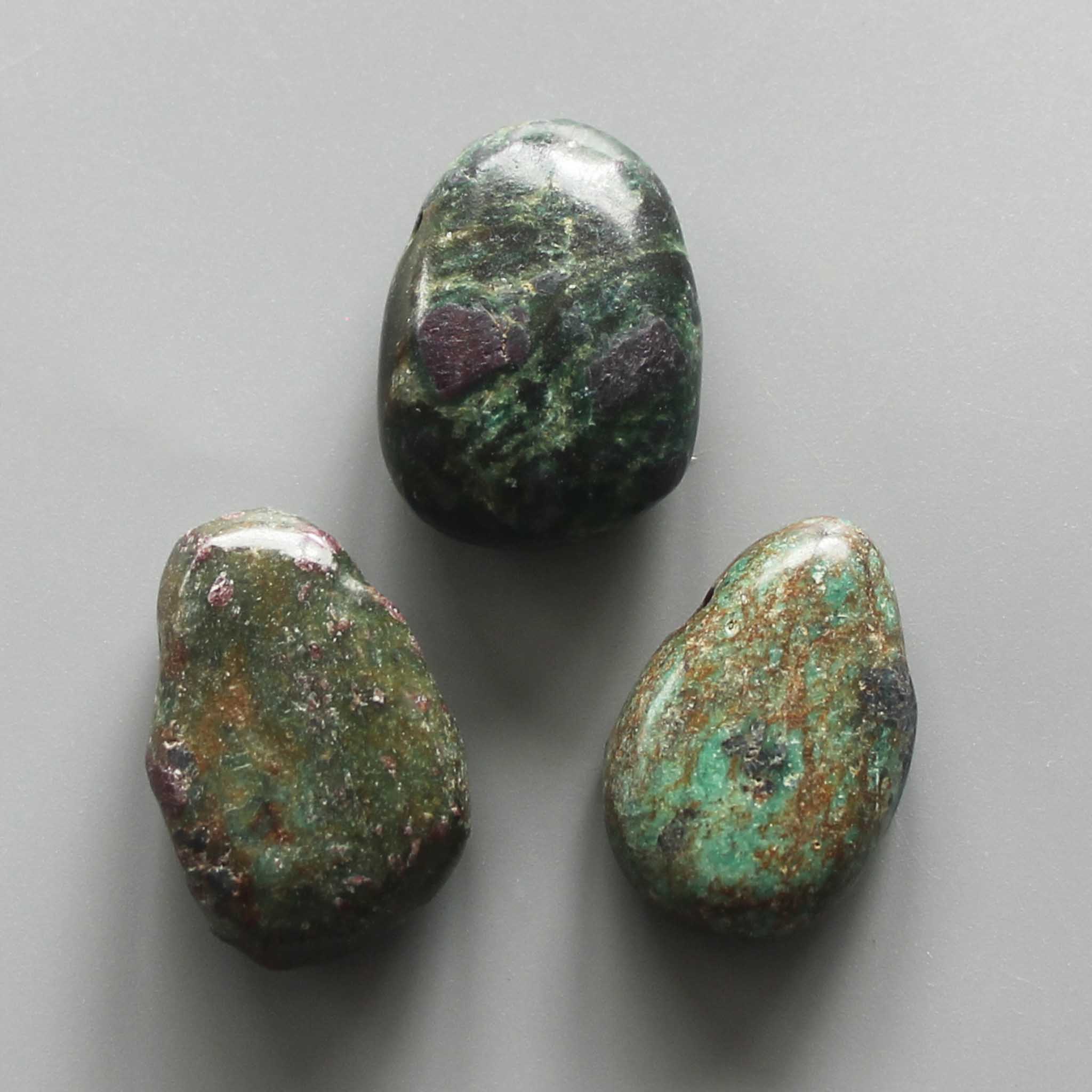 58e47761969669ea18995fde02d33b6f-1 Ruby Fuchsite Tumble Pendant With Cross Hole 2.5mm 0.8-1.2 inch (2.2-3cm) A/B