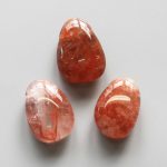 Red Hematoid Quartz Tumble Pendant With Cross Hole 2.5mm 0.8-1.2 inch (2.2-3cm) A+/AA