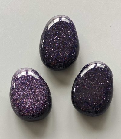 Blue Sandstone Tumble Pendant With Cross Hole 2.5mm 0.8-1.2 inch (2.2-3cm) A