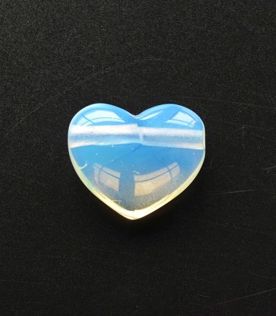 Opalite Heart Pendant With Hole 1.2 inch (1.3 x 2.5 x 3cm) A/A+