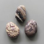 Purple Flower Jasper Tumble Pendant With Cross Hole 2.5mm 0.8-1.2 inch (2.2-3cm) A/B