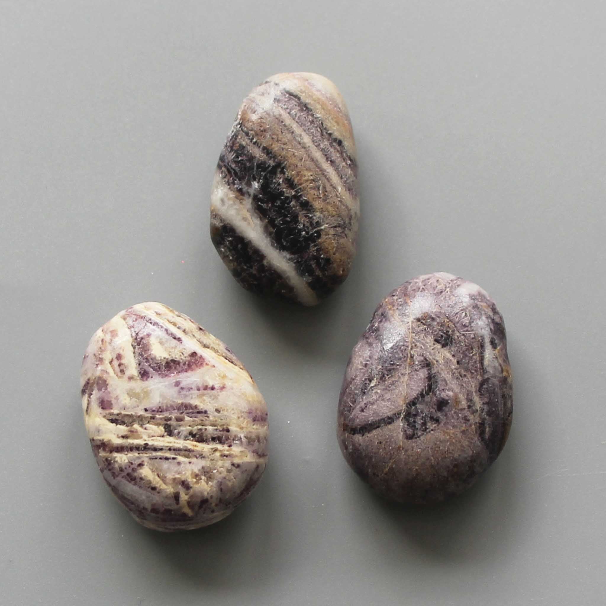5cd3e306143c2c69e0ff158ac6f1efe0-1 Purple Flower Jasper Tumble Pendant With Cross Hole 2.5mm 0.8-1.2 inch (2.2-3cm) A/B