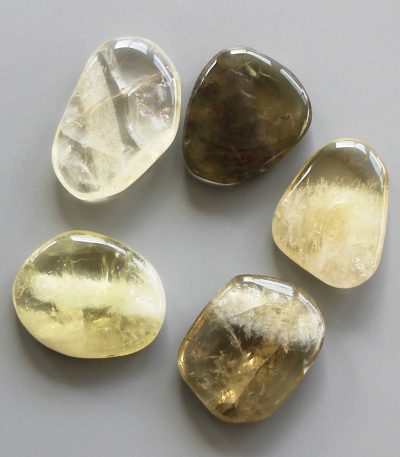 Lemon Quartz Smooth Stone 1.6 inch (0.8-1 x 3.5-4.5cm) A/B
