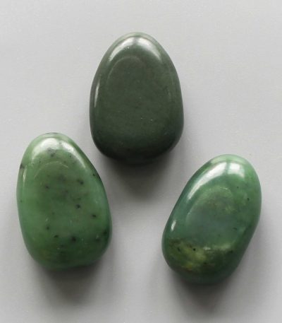 Hard Nephrite Jade Tumble Pendant With Cross Hole 2.5mm 0.8-1.2 inch (2.2-3cm) A+