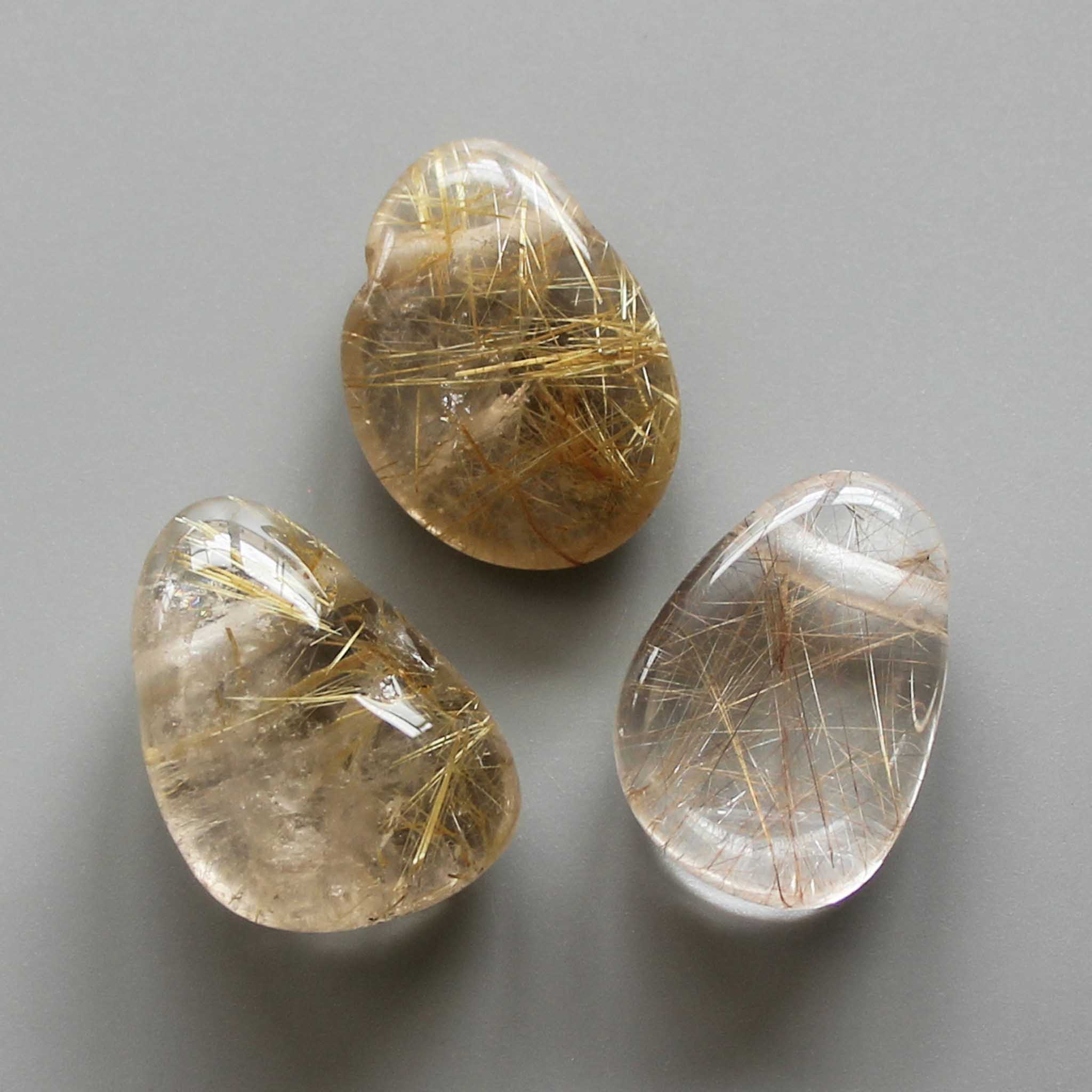 6046ce6b9180d59d39cadc3a206ce0c7-1 Gold Rutile Quartz Tumble Pendant With Cross Hole 2.5mm 0.8-1.2 inch (2.2-3cm) A+/AA