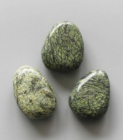 Green Snake Skin Jasper Tumble Pendant With Cross Hole 2.5mm 0.8-1.2 inch (2.2-3cm) A