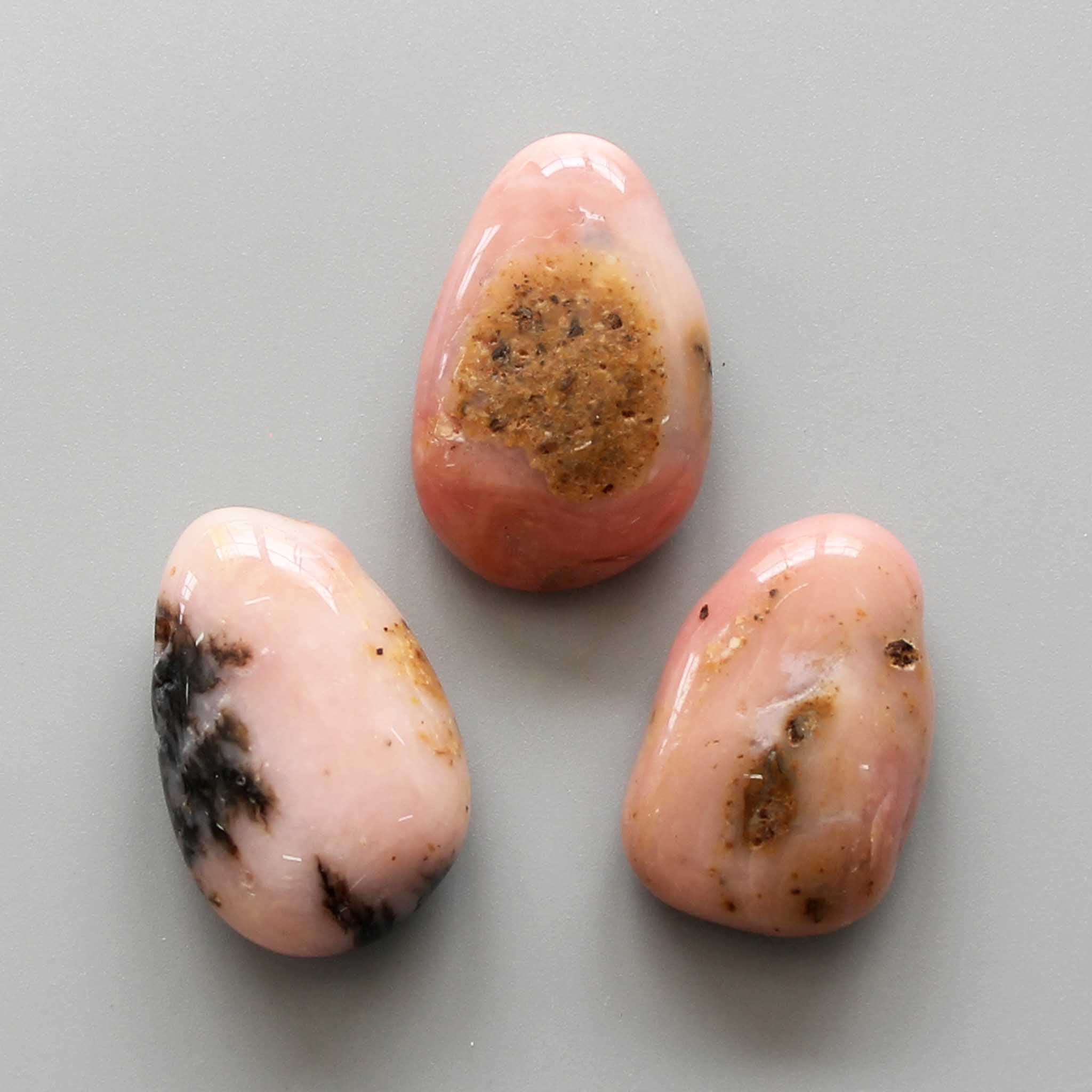 63ec6b2d766dbfced36caa0b8fea28d5-1 Pink Opal Peru Tumble Pendant With Cross Hole 2.5mm 0.8-1.2 inch (2.2-3cm) A