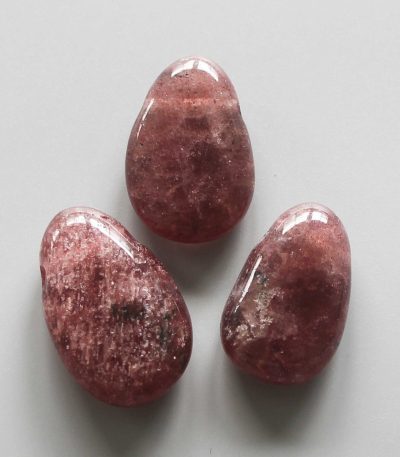 Strawberry Quartz Tumble Pendant With Cross Hole 2.5mm 0.8-1.2 inch (2.2-3cm) A/A+